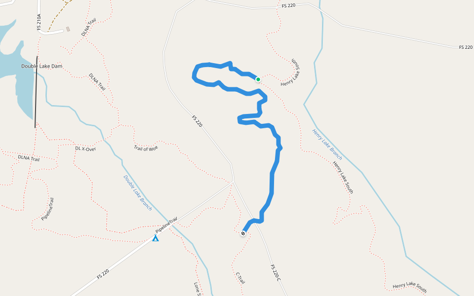 Henry Lake / C-Trail Crossover walking route map in Coldspring