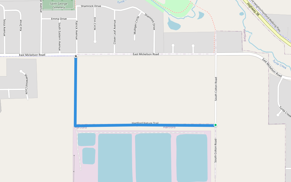 Hartford Nature Trail walking route map in Hartford