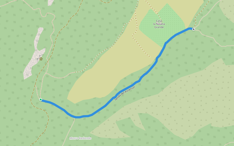 Senda del Ascensor walking route map in Murcia