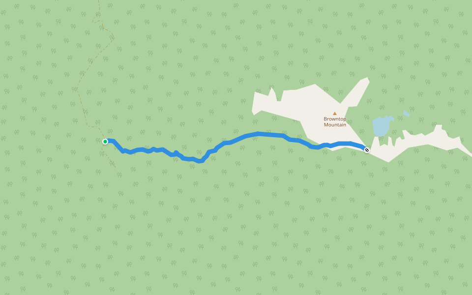 Browntop Mountain Hiking Trail walking route map in Likely