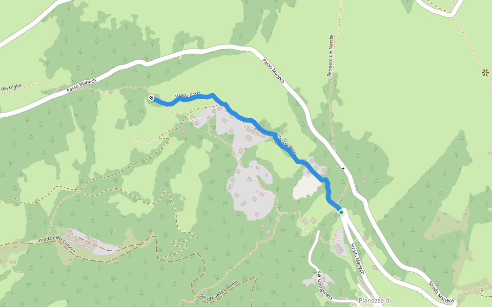 Strada Borri walking route map in Pianezze
