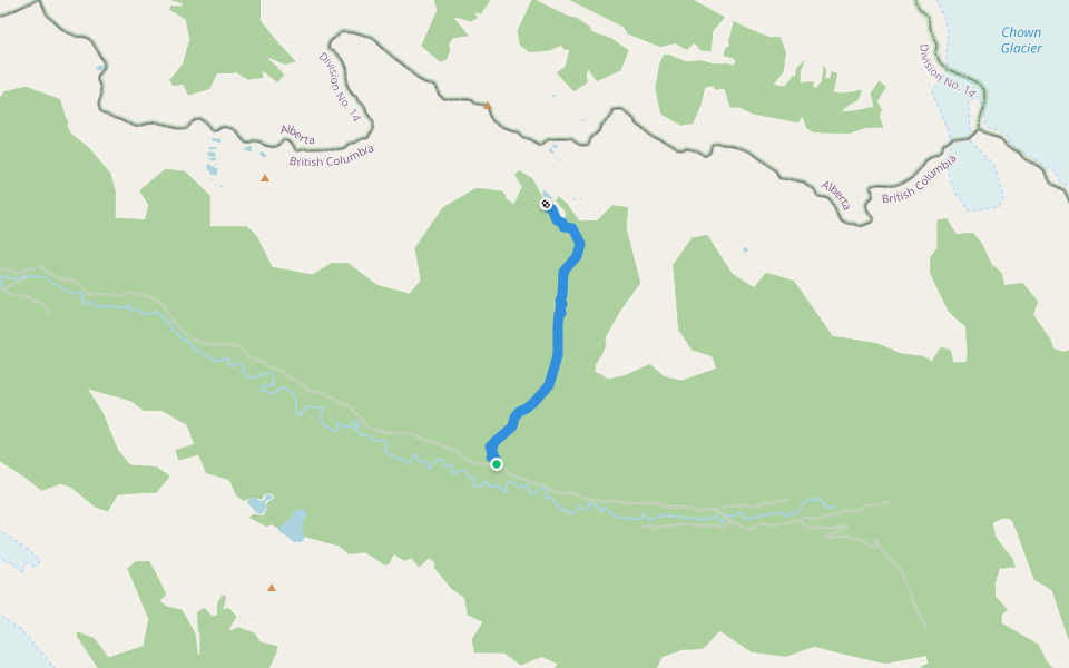 Blueberry Creek Trail walking route map in Dunster