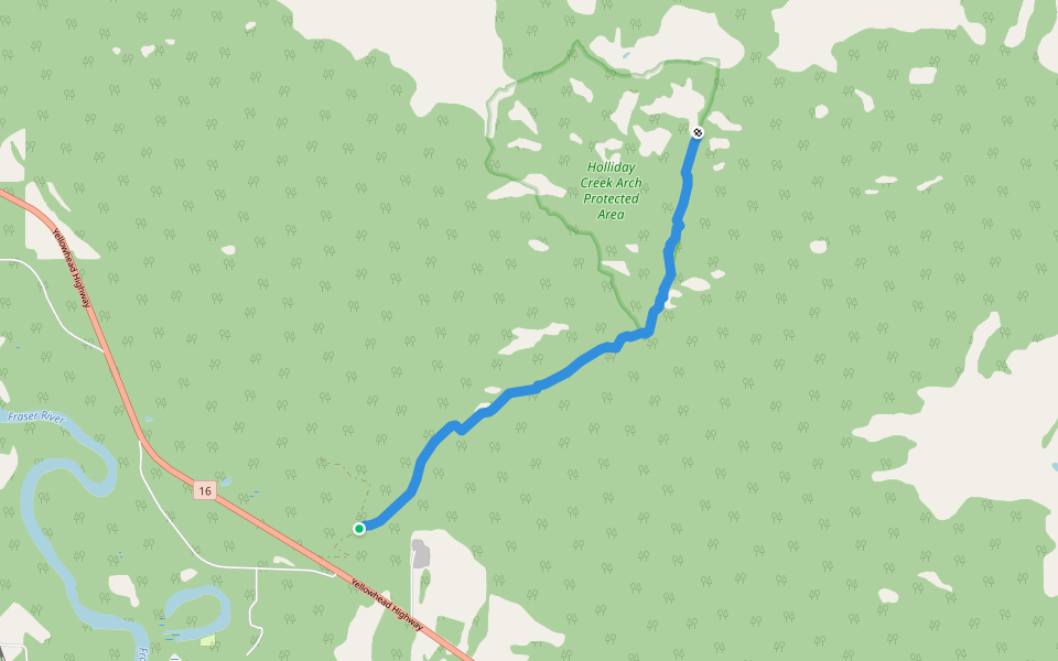 Natural Arch Trail walking route map in Dunster