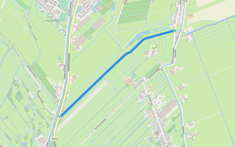 Langs de Schoutenvaart walking route map in Ter Aar