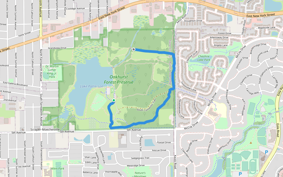 Meadowview Trail walking route map in Aurora