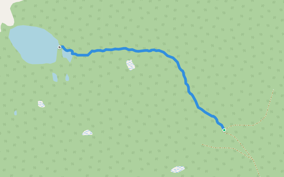 Sherman Lake Trail walking route map in Boswell