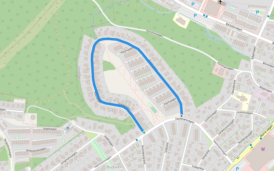 Klackvägen walking route map in Rödvattnet
