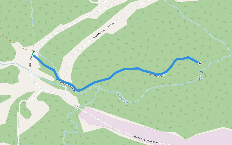 Babcock Falls Trail walking route map in Tumbler Ridge