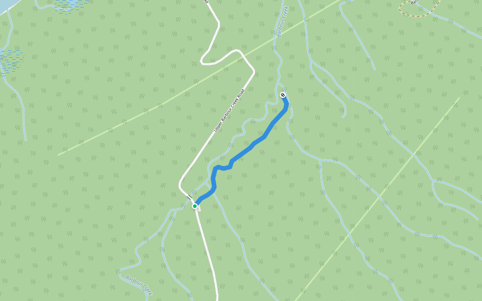Barbour Falls Trail walking route map in Tumbler Ridge