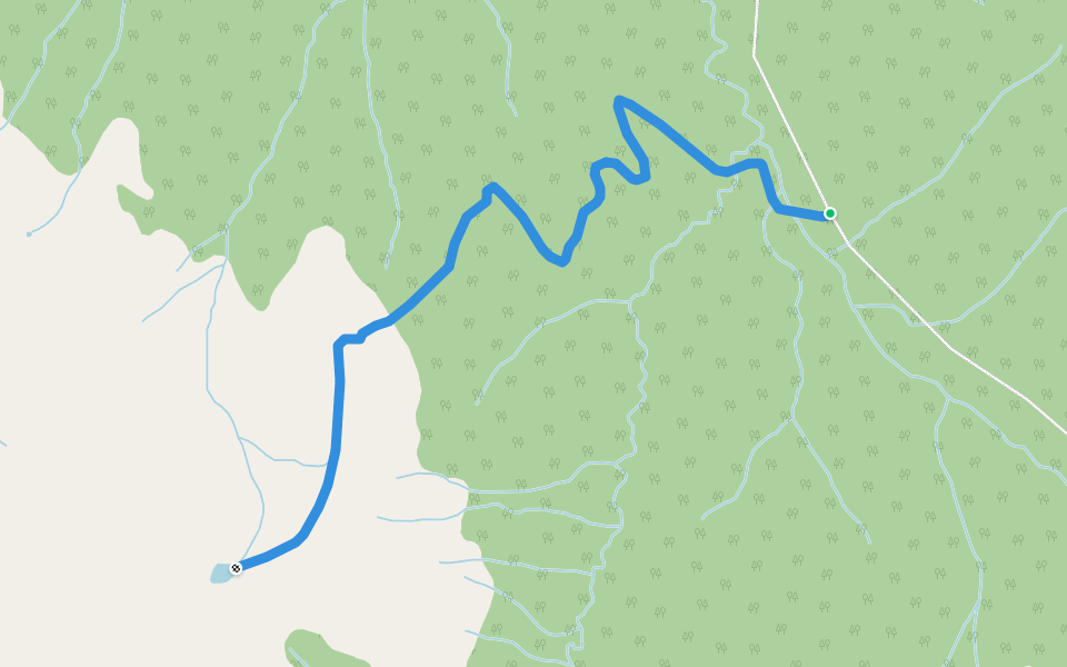 Bootski Lake walking route map in Tumbler Ridge