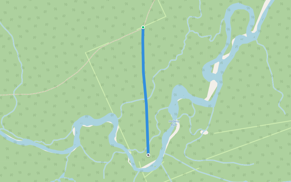 Halfway River Trail walking route map in Pink Mountain