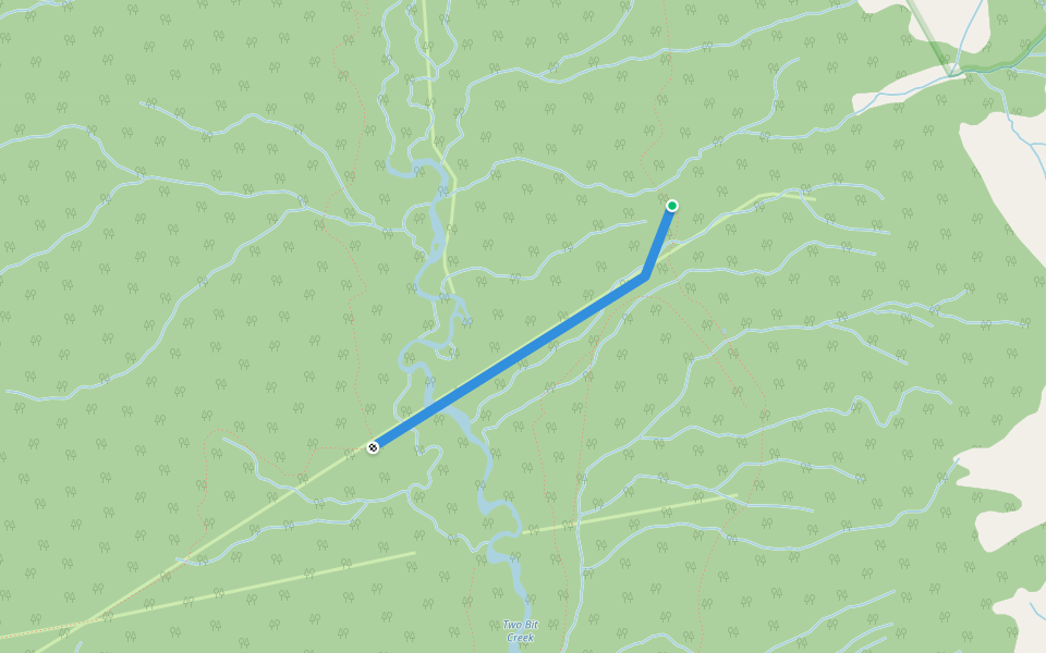 Halfway River Trail walking route map in Pink Mountain