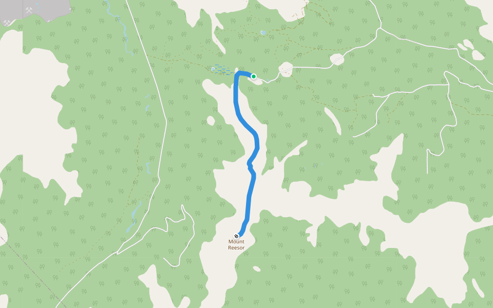 Mount Reesor walking route map in Tumbler Ridge