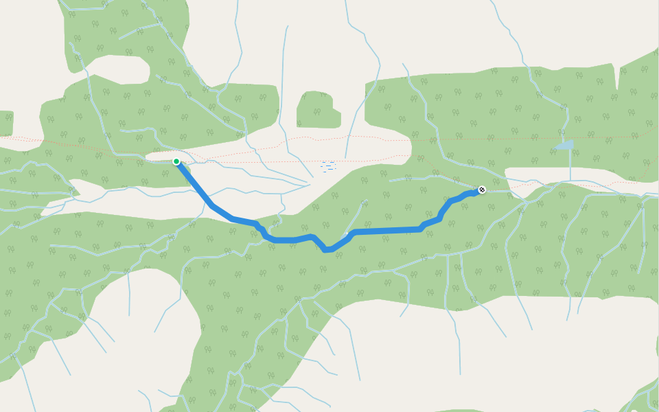 North West Mounted Police Trail walking route map in Pink Mountain