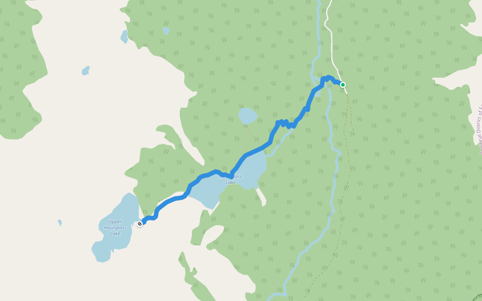 Hourglass Lake Trail walking route map in Kimberley