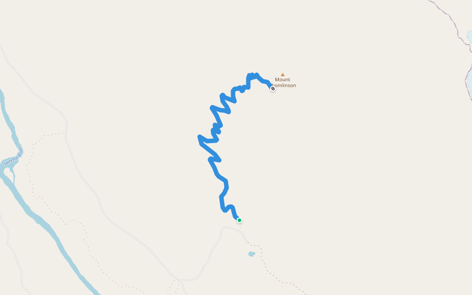 Mount Thomlinson Trail walking route map in Hazelton