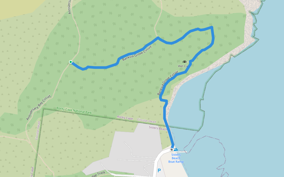 Banksia Grove Circuit walking route map in Sisters Beach