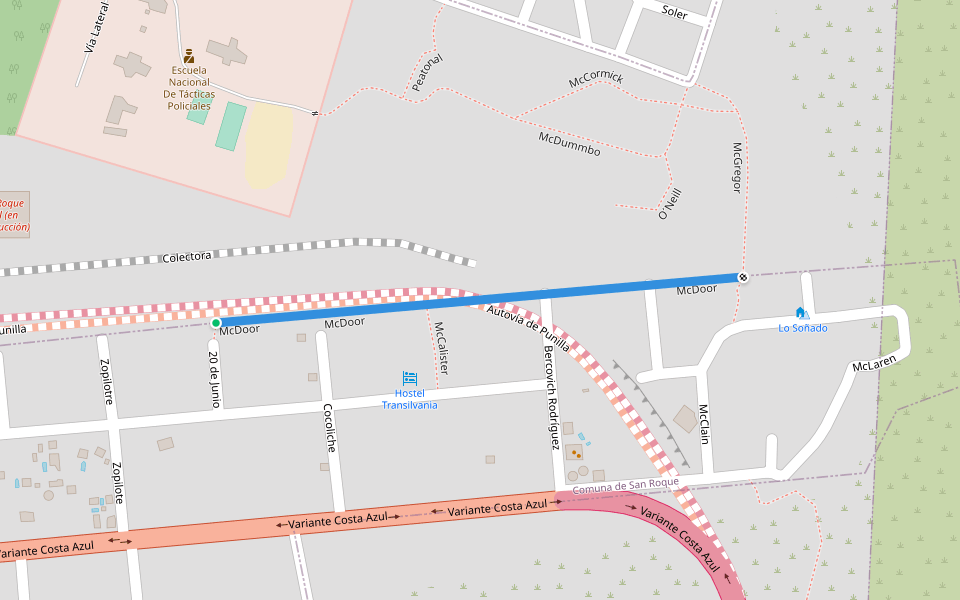 McDoor walking route map in San Roque