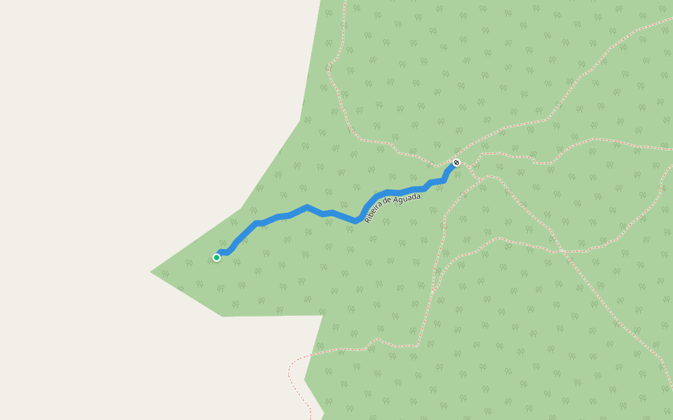 Ribeira de Aguada walking route map in Esgamaleiro