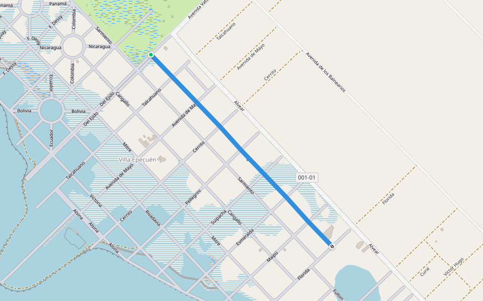 Gutemberg walking route map in Villa Epecuén