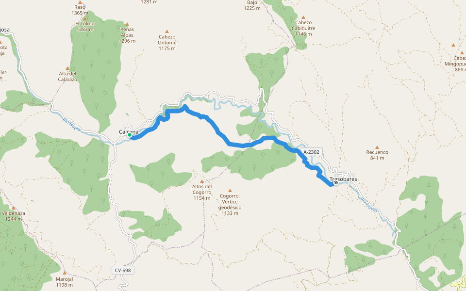 GR 90 walking route map in Calcena