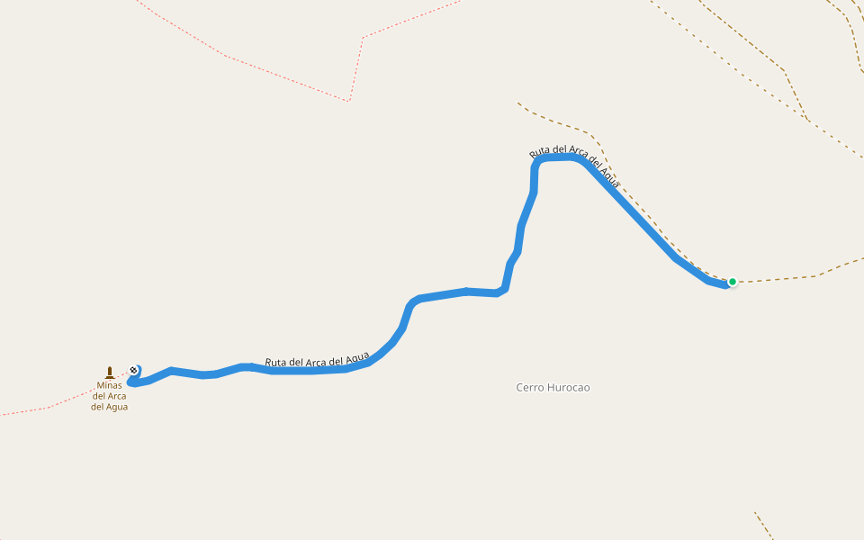 Ruta del Arca del Agua walking route map in Guadalupe
