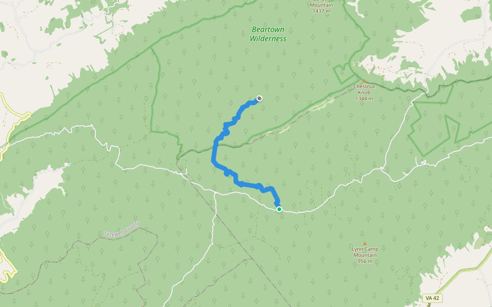 Roaring Fork Trail walking route map in Ceres
