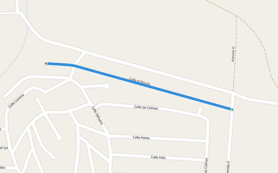 Calle el Rincón walking route map in El Caballito