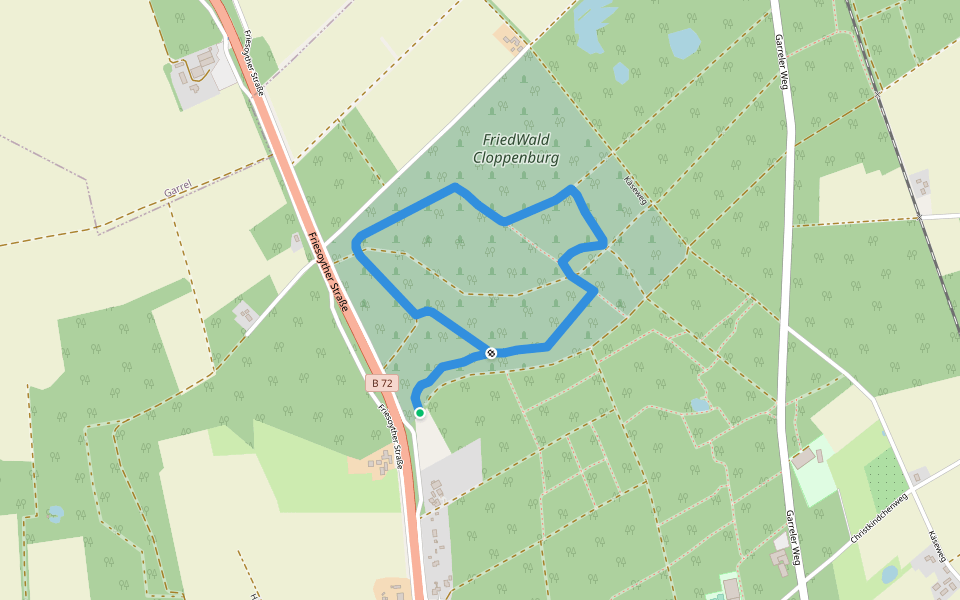 Trimmpfad Bührener Tannen walking route map in Cloppenburg