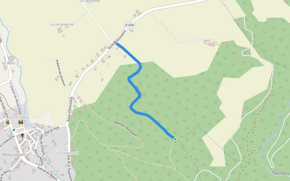Rampaillou walking route map in Verdalle
