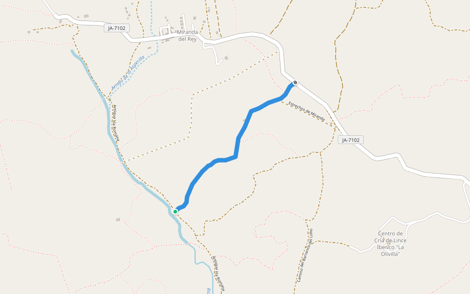 Camino Cortijo de Las Américas walking route map in Santa Elena