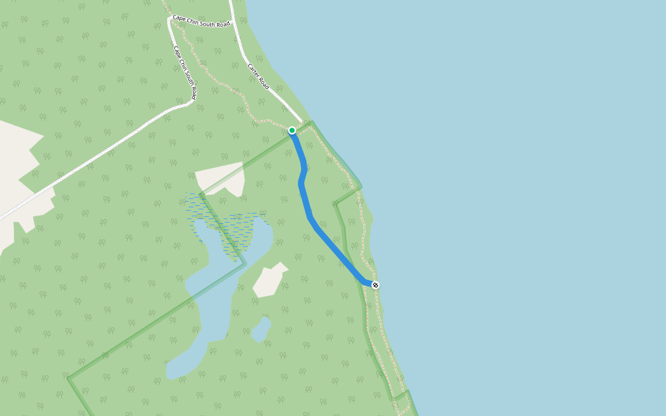 Cape Chin Side Trail (Bruce Trail) walking route map in Lion's Head