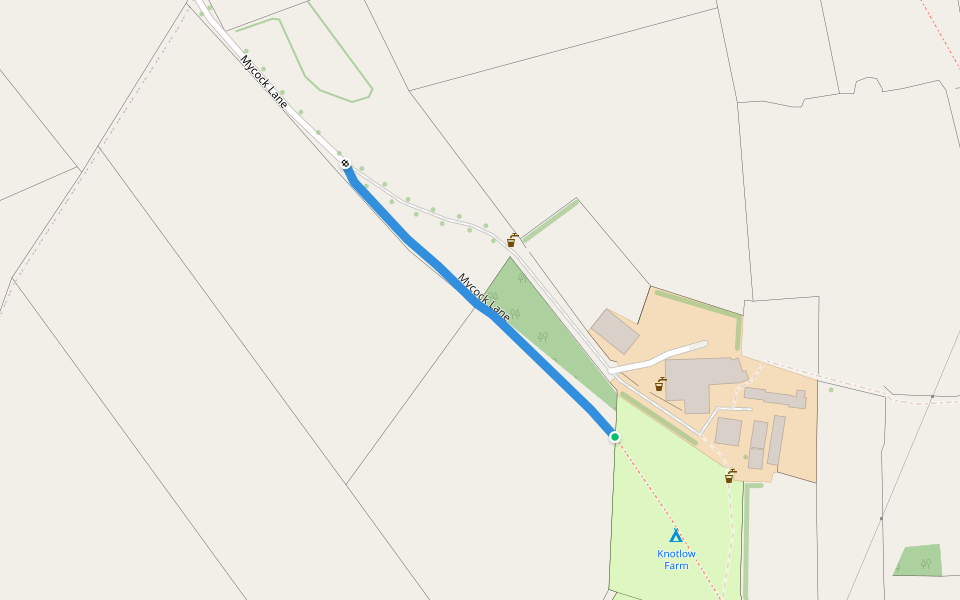 Mycock Lane walking route map in Flagg