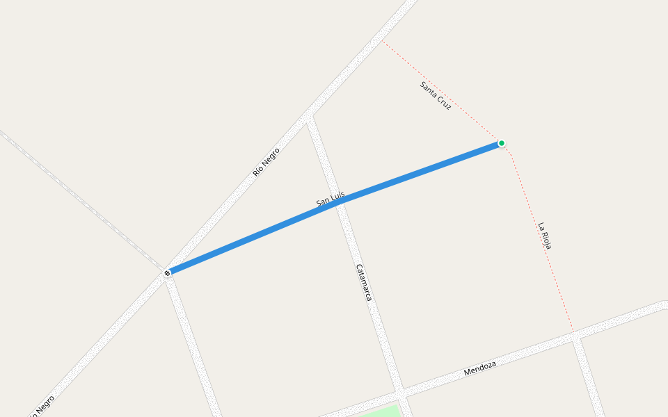 San Luís walking route map in Cazón