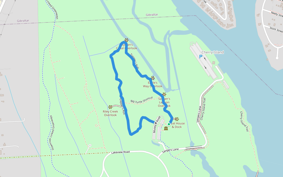 Trapper's Run walking route map in Gibraltar