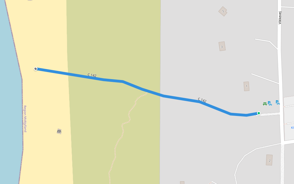 C 142 walking route map in Ulfborg