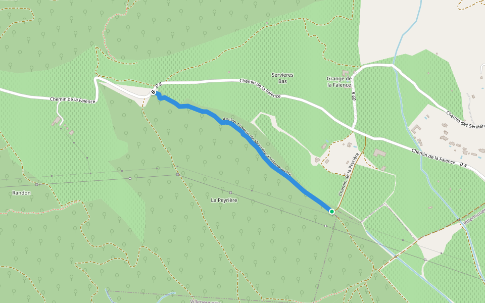 Ancien Chemin de Mourèze à Villeneuvette walking route map in Clermont-l'Hérault