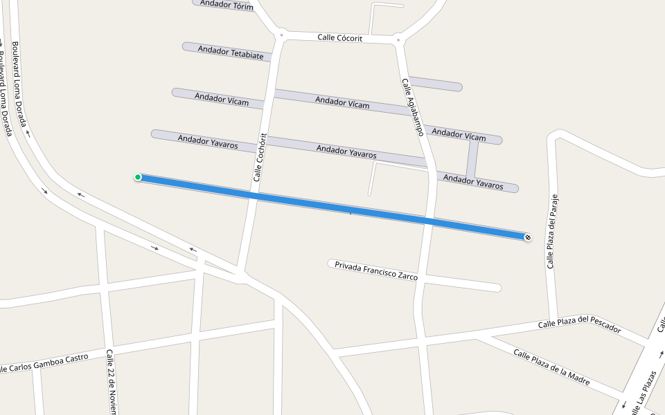 Andador Yaqui walking route map in Guaymas