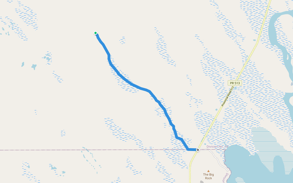 Snoman Trail walking route map in Gypsumville