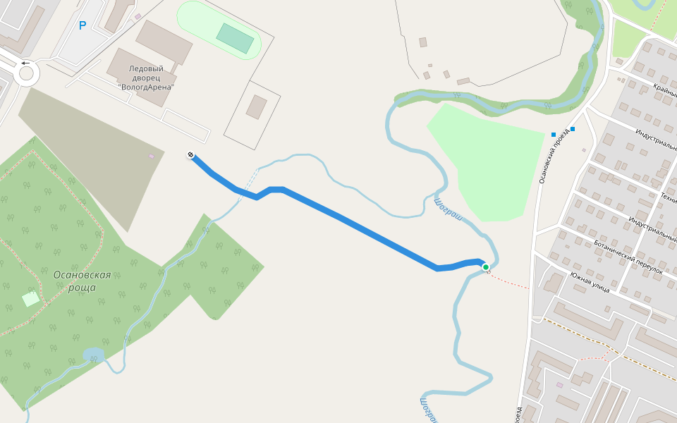 улица поэта Александра Романова walking route map in Vologda