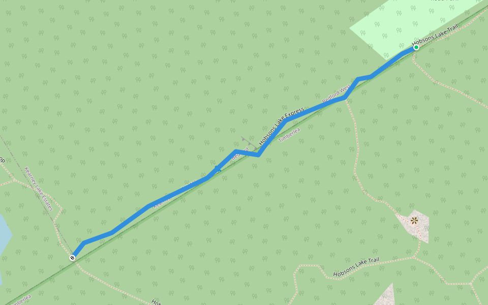 Hobsons Lake Express walking route map in Bedford