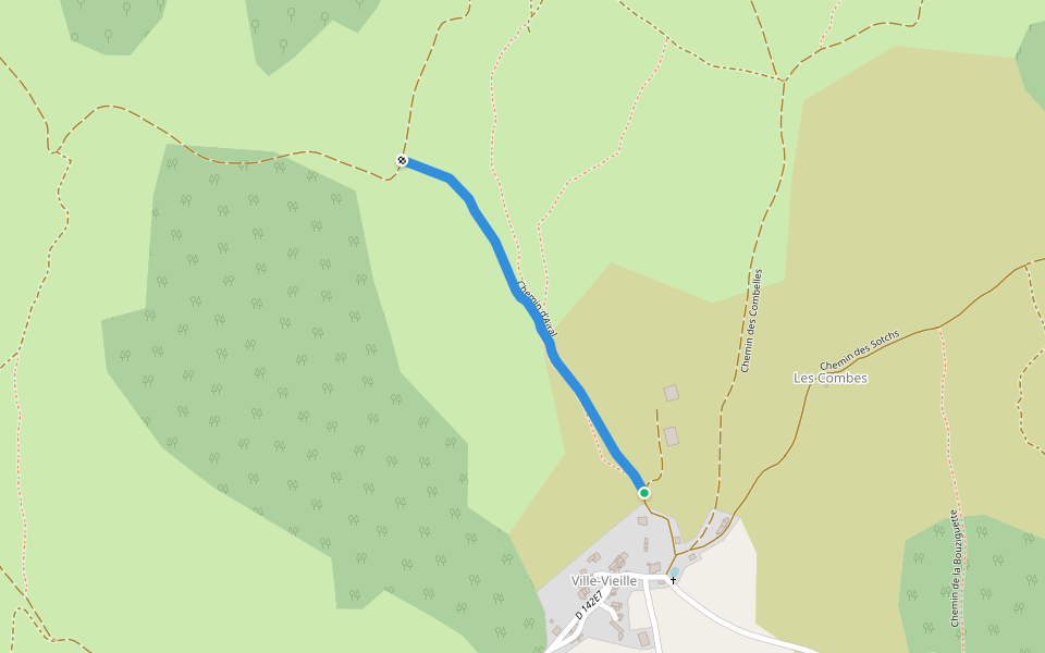 Chemin d'Aïral walking route map in Sorbs
