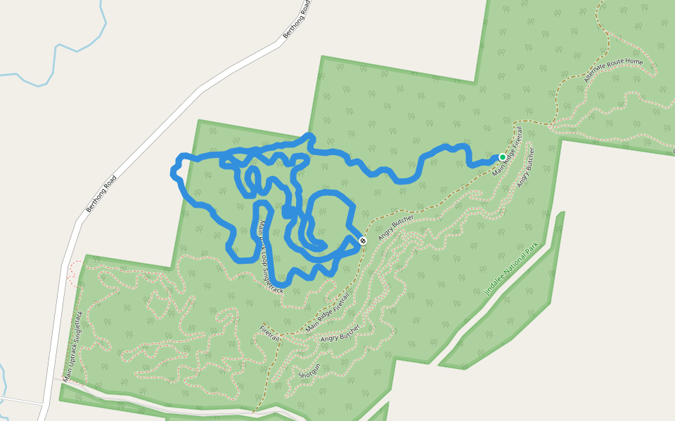 Main Back Loop Singletrack walking route map in Cootamundra