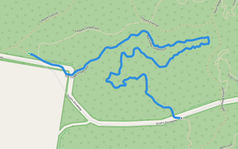 The Valley Singletrack walking route map in Cootamundra