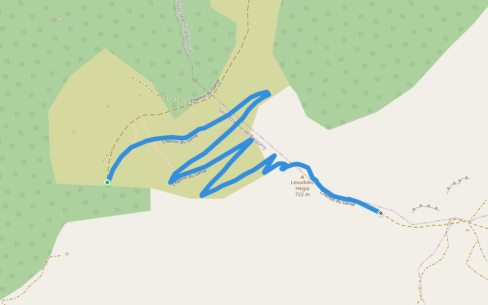 Chemin du Génie walking route map in Saint-Étienne-de-Baïgorry