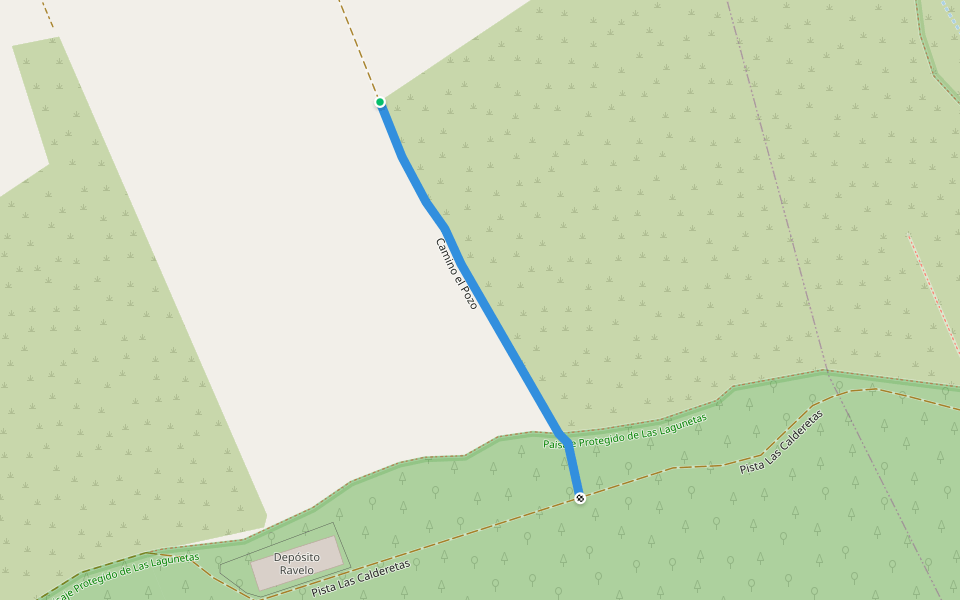 Camino el Pozo walking route map in Ravelo Alto