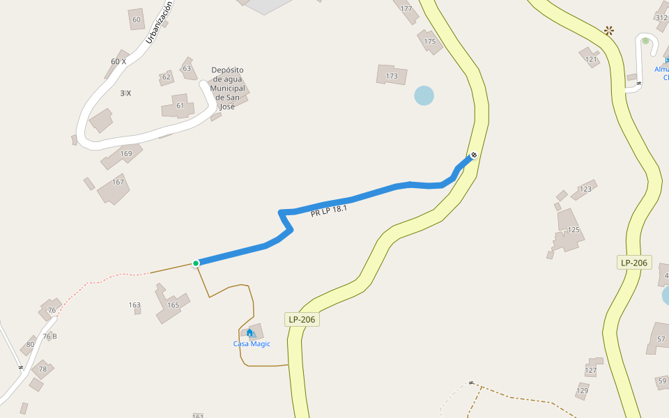 PR LP 18.1 walking route map in Breña Baja