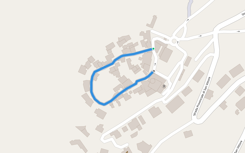 Via Castello walking route map in San Vittore del Lazio