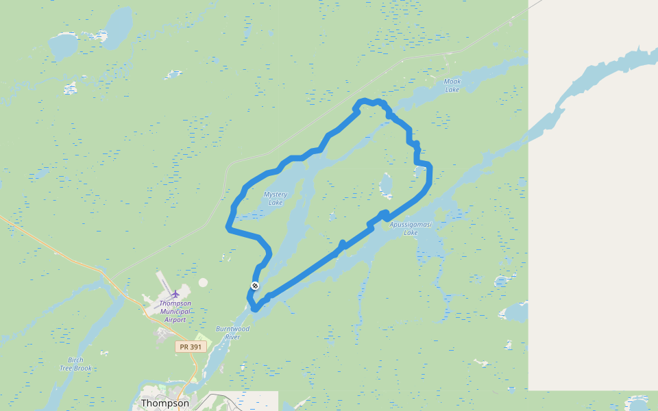 Snoman Trail walking route map in Thompson