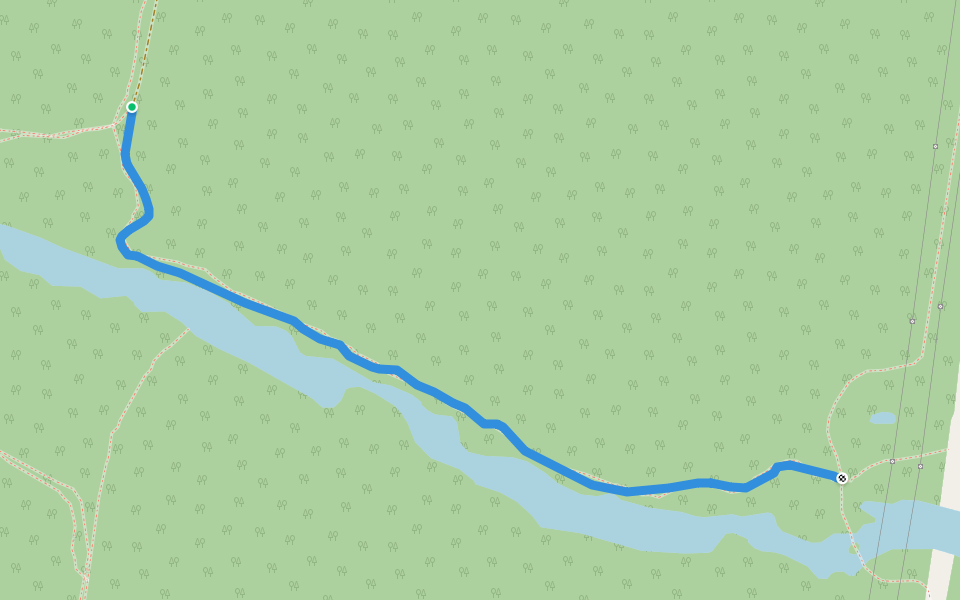 Snoman Trail walking route map in Gillam